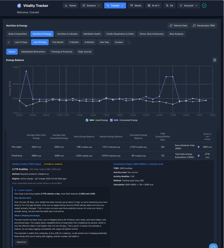 Adaptive energy balance engine, web platform